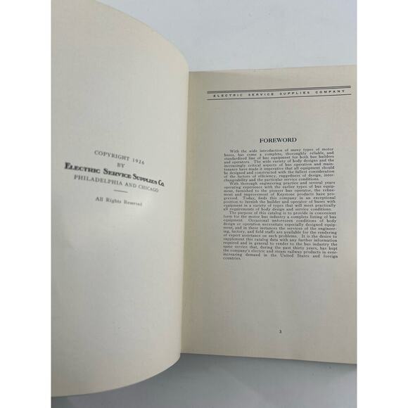 Catalog No9 Electric Service Supplies Co Philidelphia, Chicago Bus Equip 1926 Bk - Picture 2 of 8